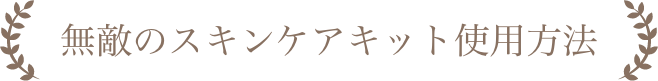 無敵のスキンケアキット使用方法
